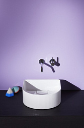 Накладная раковина Sonar 34х34х13 см, без отверстия для смесителя, с наружным декором, с покрытием lcc, SaphirKeramik 8.1234.1.400.112.1 Laufen